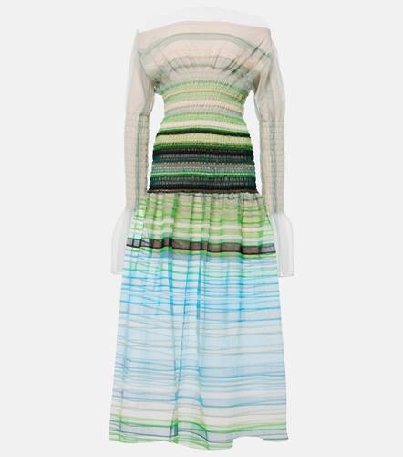 Striped smocked midi dress - Susan Fang - Modalova