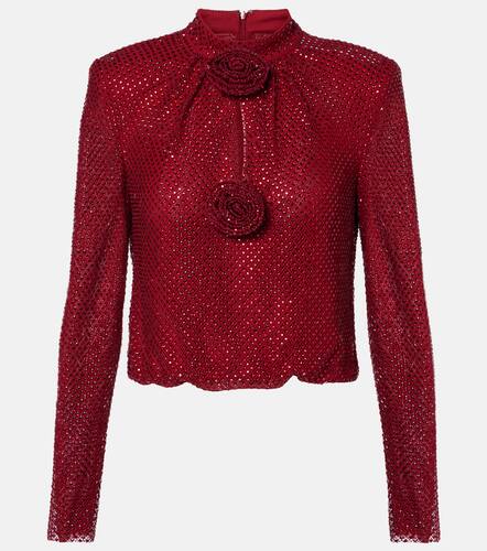 Embellished fishnet blouse - Self-Portrait - Modalova