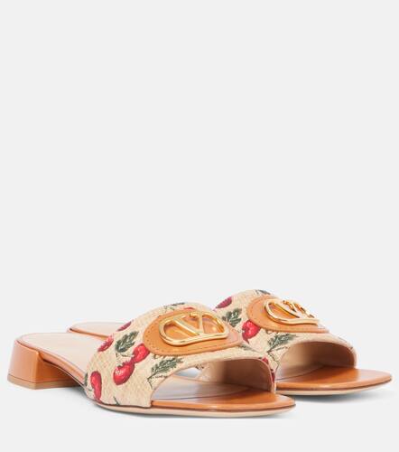 VLogo Cherryfic leather-trimmed slides - Valentino Garavani - Modalova