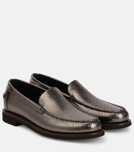 Metallic leather loafers - Brunello Cucinelli - Modalova