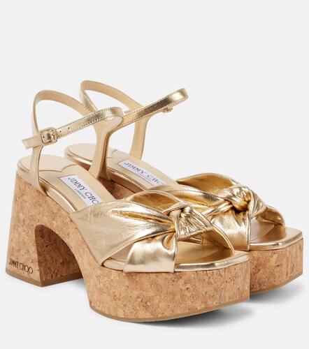 Sandales Heloise 95  plateau en cuir mtallis - Jimmy Choo - Modalova