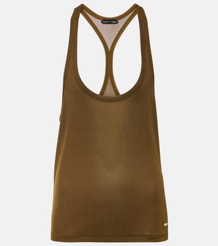 Ribbed-knit crÃªpe jersey tank top - Tom Ford - Modalova
