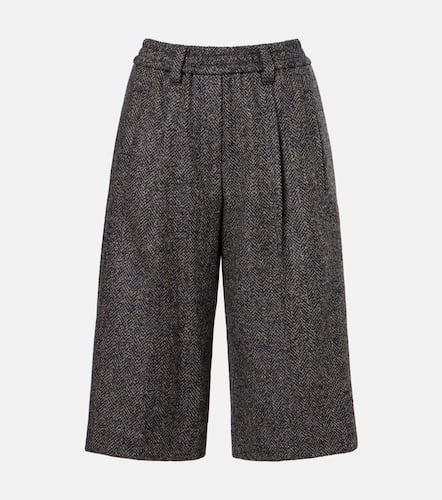 Herringbone wool-blend shorts - Brunello Cucinelli - Modalova
