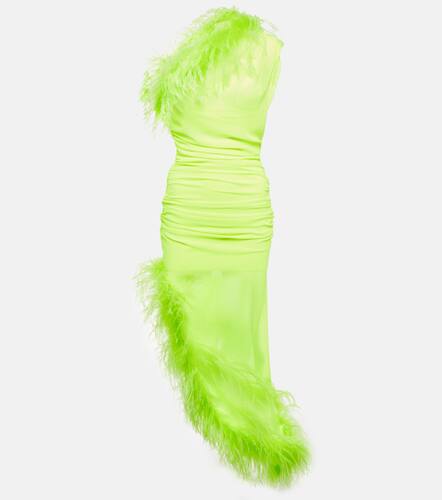 Feather-trimmed midi dress - Giuseppe di Morabito - Modalova