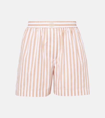 Striped cotton and silk Bermuda shorts - Brunello Cucinelli - Modalova