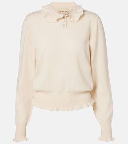 Ruffled cashmere polo sweater - Valentino - Modalova
