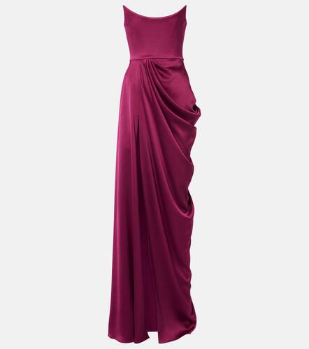 Draped satin crepe bustier gown - Alex Perry - Modalova