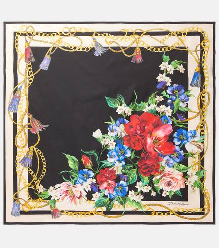 PaÃ±uelo de sarga de seda floral - Dolce&Gabbana - Modalova