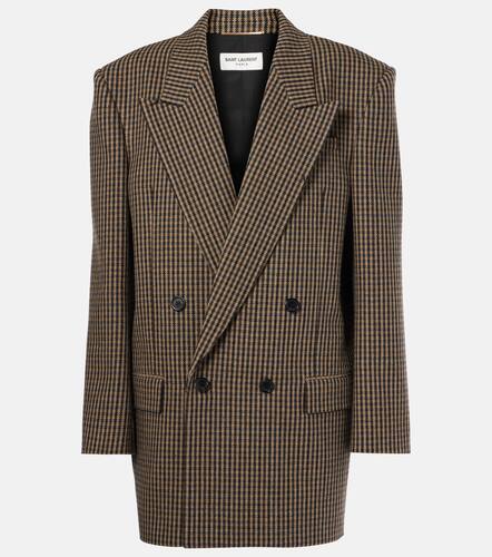 Checked oversized wool-blend blazer - Saint Laurent - Modalova