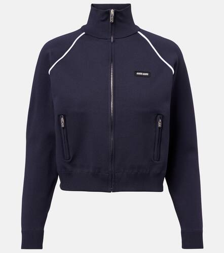 Miu Miu Felpa con zip e logo - Miu Miu - Modalova