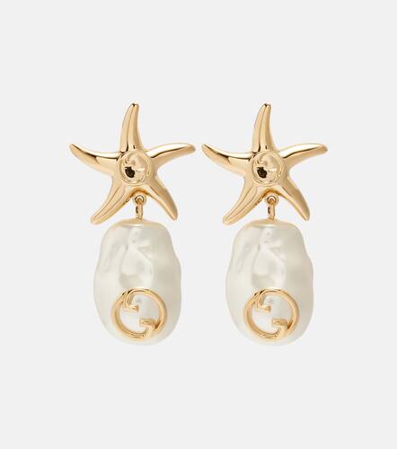 Interlocking G faux pearl drop earrings - Gucci - Modalova