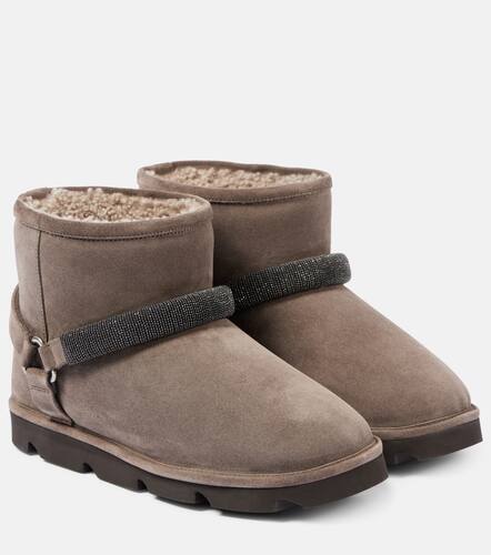 Bottines Monili en daim et shearling  ornements - Brunello Cucinelli - Modalova