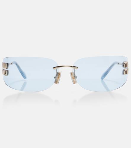 Miu Miu Logo rectangular sunglasses - Miu Miu - Modalova