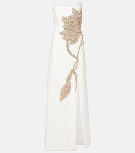 Fara embellished crÃªpe bustier gown - Costarellos - Modalova
