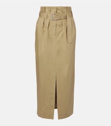Belted pleated cotton midi skirt - Dries Van Noten - Modalova