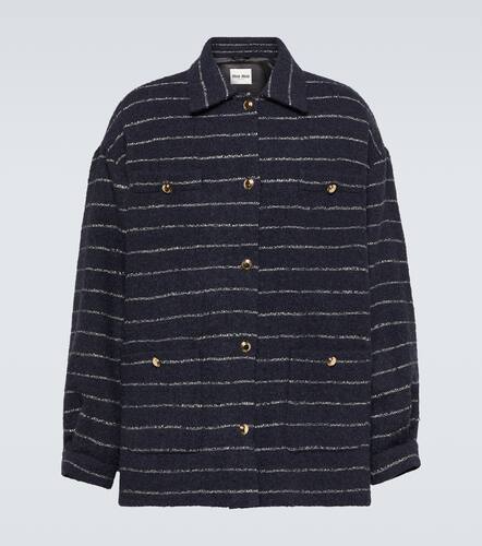 Striped wool-blend bouclÃ© jacket - Miu Miu - Modalova