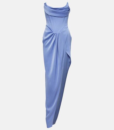 Satin crepe draped bustier gown - Alex Perry - Modalova