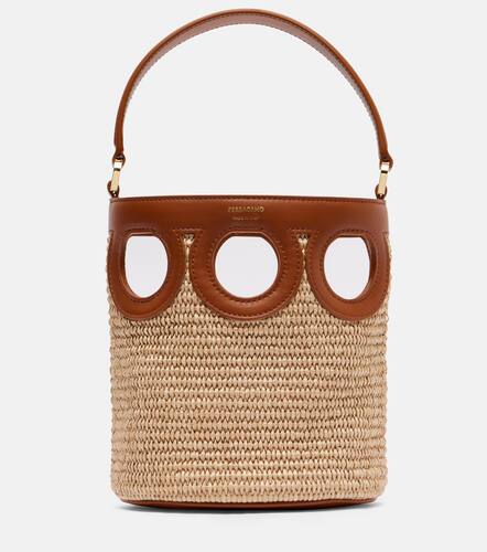 Ganci Frame Small raffia bucket bag - Ferragamo - Modalova