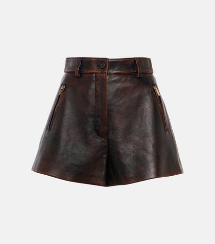 Miu Miu Leather shorts - Miu Miu - Modalova