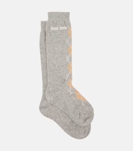 Wool and cashmere-blend socks - Miu Miu - Modalova