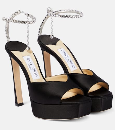 Sandales Saeda 125  plateau en satin  ornements - Jimmy Choo - Modalova