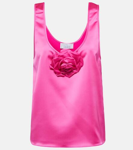Rose-applique satin top - Giuseppe di Morabito - Modalova