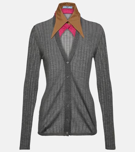 Cardigan in cashmere, lana e seta - Prada - Modalova