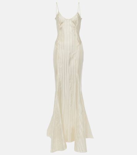 Robe longue raye en satin - The Attico - Modalova