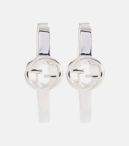 Interlocking G sterling hoop earrings - Gucci - Modalova