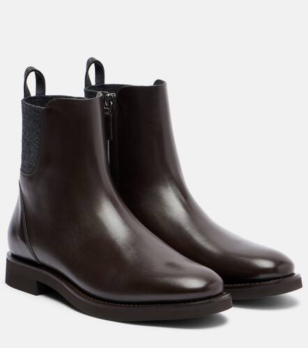 Chelsea Monili leather ankle boots - Brunello Cucinelli - Modalova