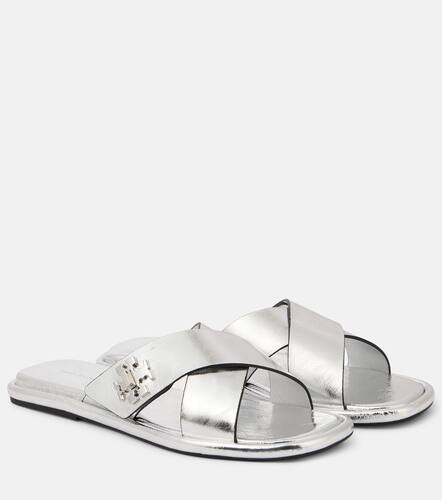 T Lock metallic leather slides - Tory Burch - Modalova
