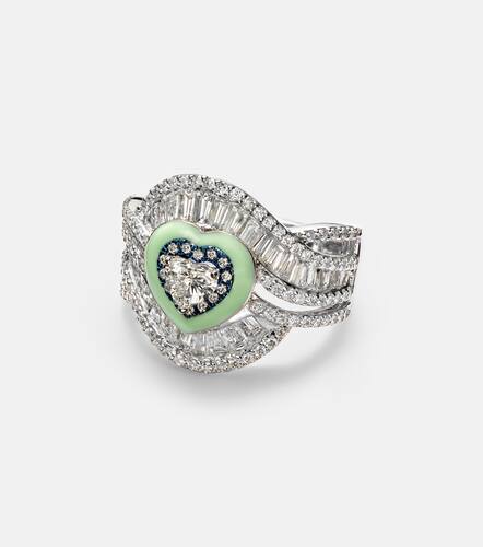 Kt white gold ring with diamonds - Kamyen - Modalova