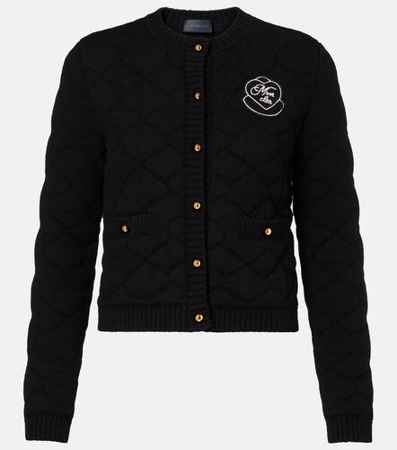 Cardigan matelass en laine mlange  logo - Moncler - Modalova