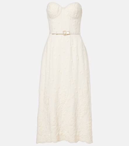 Embroidered cady midi dress - Elie Saab - Modalova