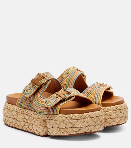 Quinie raffia platform slides - Clergerie - Modalova