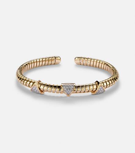Trisolina 3 Station 18kt cuff bracelet with diamonds - Marina B - Modalova