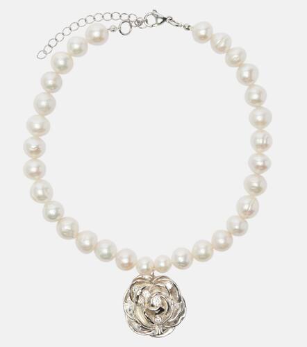 Floral faux pearl pendant necklace - Magda Butrym - Modalova