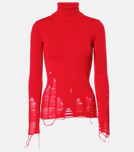 Distressed wool-blend turtleneck sweater - MM6 Maison Margiela - Modalova