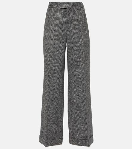 Herringbone wool-blend flared pants - Brunello Cucinelli - Modalova