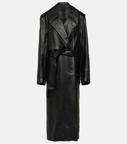 Cocoon leather trench coat - Balenciaga - Modalova