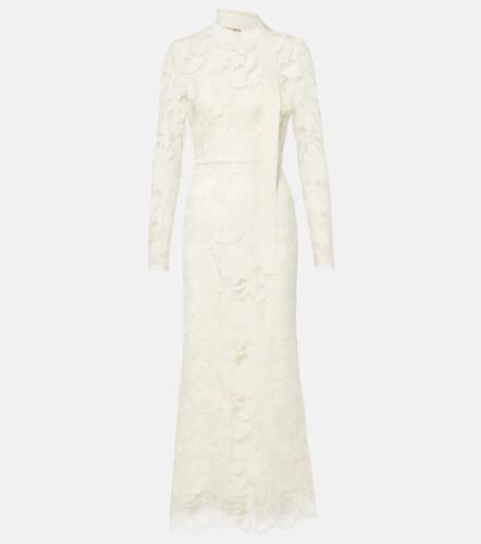 Floral embroidered tulle midi dress - Elie Saab - Modalova