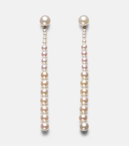 Piazza 18kt gold drop earrings with freshwater pearls - Sophie Bille Brahe - Modalova