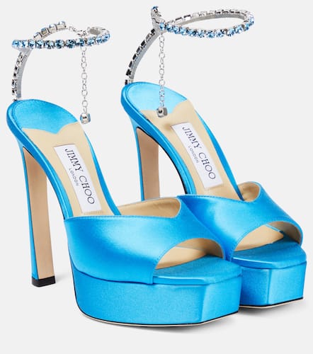 Sandales Saeda 125  plateau en satin  ornements - Jimmy Choo - Modalova