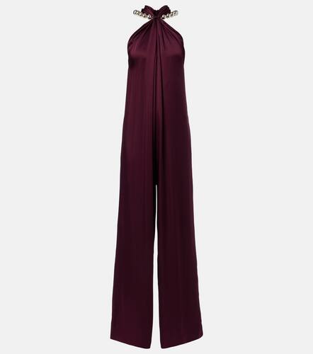 Embellished halterneck satin jumpsuit - Stella McCartney - Modalova