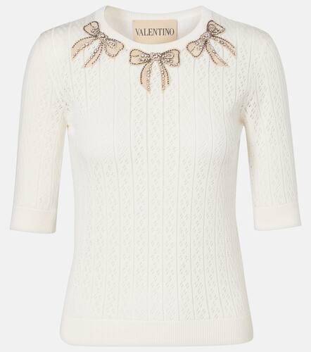 Crystal-embellished cotton sweater - Valentino - Modalova