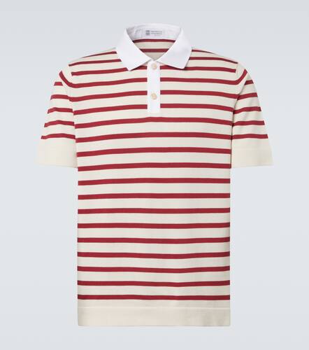Striped cotton polo shirt - Brunello Cucinelli - Modalova