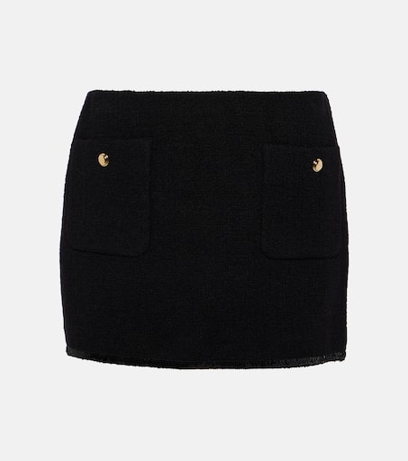 ミニスカート MiuMiu Embroidered wool blend mini skirt Wool-blend miniskirt in black - Miu Miu | Mytheresa