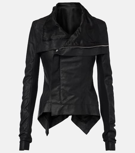 レザージャケット・コート RICK OWENS LEATHER NASKA BIKER JACKET (RP01E7743 LBAM 68) RICK OWENS NASKA BIKER LEATHER JACKET BLACK SS25 | DOSHABURI