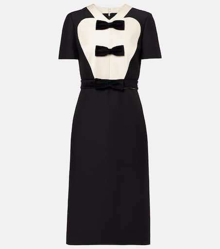 Crepe Couture bow-detail midi dress in black - Valentino