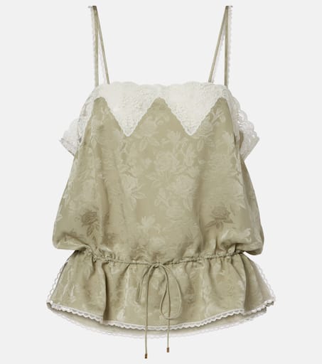 トップス FETICO BOTANICAL JACQUARD CUTOUT CAMI Botanical Jacquard Cutout Cami Top